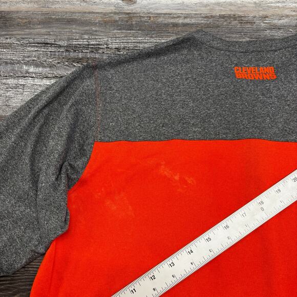 Nike NFL Team Cleveland Browns Mens L Football Dri Fit 3/4 Sleeve Henley T-Shirt - Picture 4 of 8